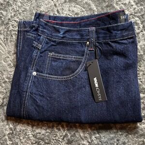 Fashion Nova Get Over It Drop Waist Jeans Dark Wash Wide Leg Size 20 NWT